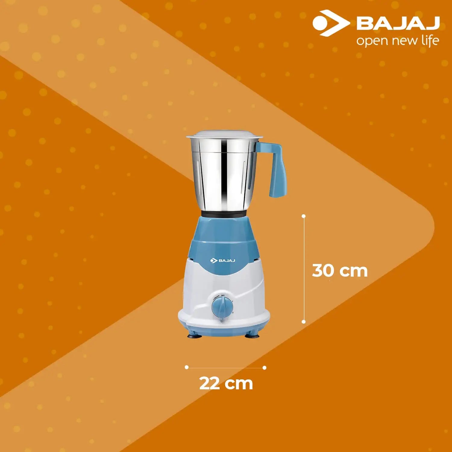 Bajaj Rex DLX 750 W 4 Jars Mixer Grinder, White and Blue