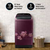 Samsung 8 Kg 5 Star Inverter Fully-Automatic Top Loading Washing Machine (WA80T4560BM/TL, Magnolia Plum, Activ Wash+ Technology)
