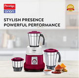 TTK Prestige Limited Orion Mixer Grinder 500 Watts, 3 Jars (1200ml, 1000ml, 500ml) (Red)